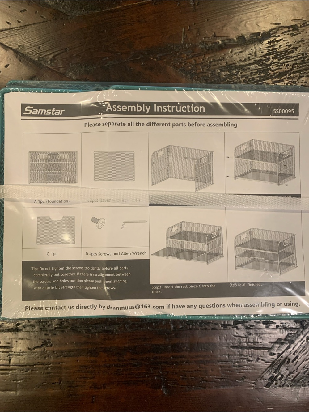Teal desk file organizer